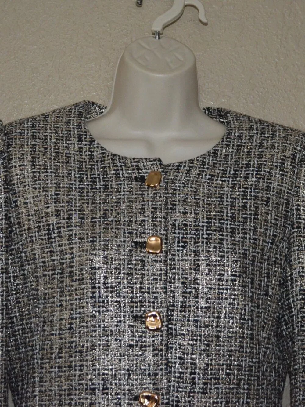 NWT $478 Sz S Generation Love Charlotte Gold Black Tweed Jacket Blazer - Picture 3 of 9